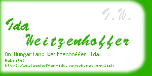 ida weitzenhoffer business card